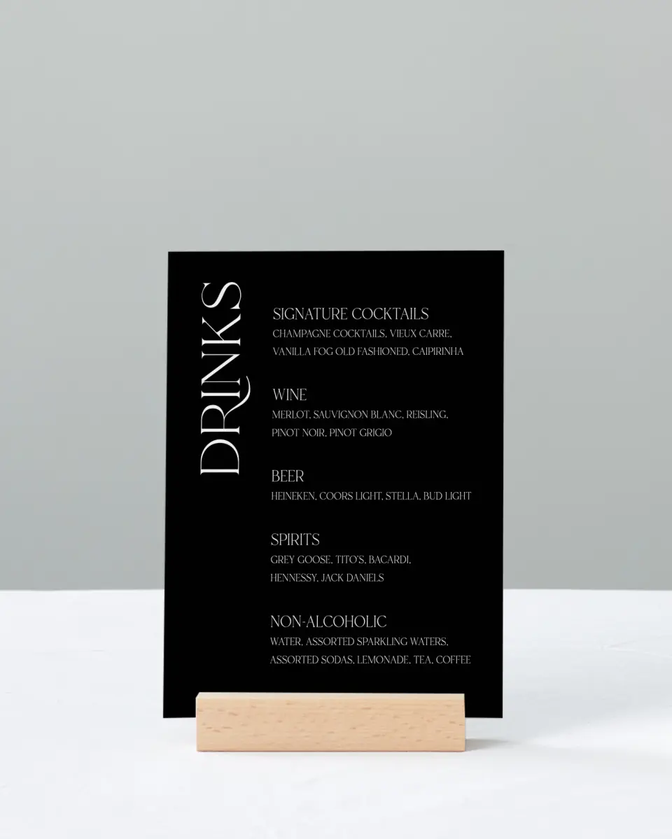 This is a 11" x 14" Menu Sign called The Lucy printed in full color