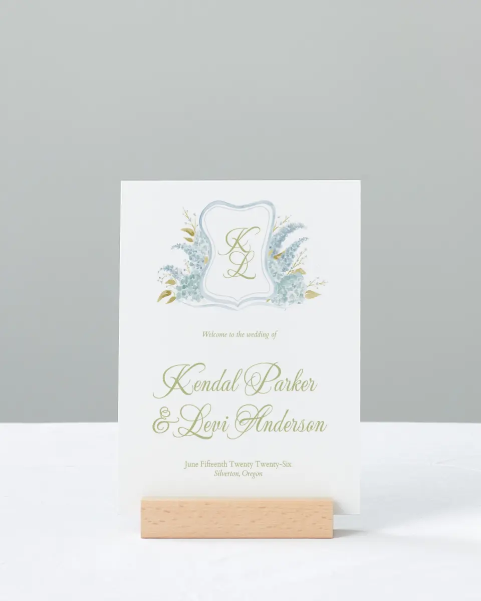 This is a 11" x 14" Welcome Sign called Southern Belle printed in full color with Gold foil