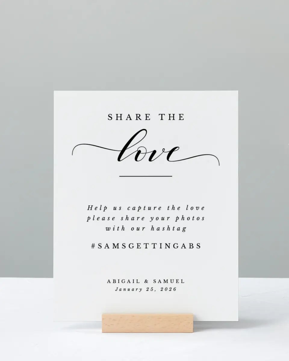 This is a 8" x 10" Share the Love Sign called Timeless Eloquence printed in full color