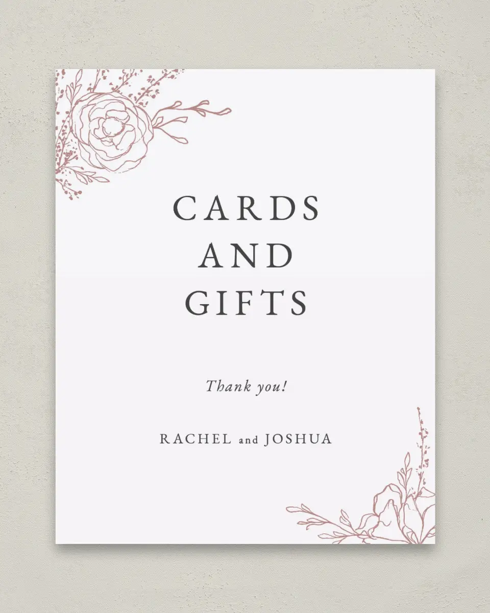 This is a 8" x 10" Cards & Gifts Sign called Blooming Rose printed in full color