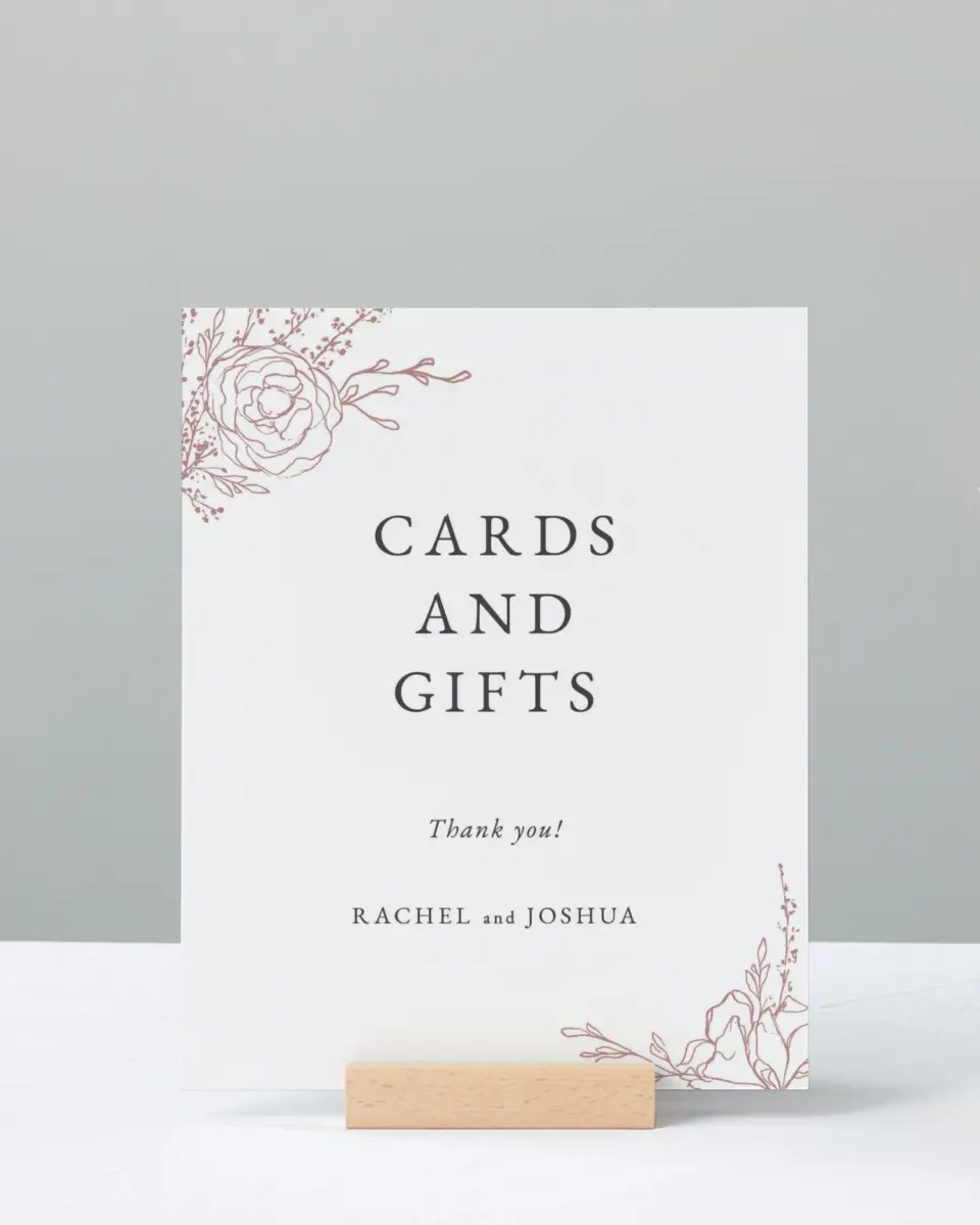This is a 8" x 10" Cards & Gifts Sign called Blooming Rose printed in full color