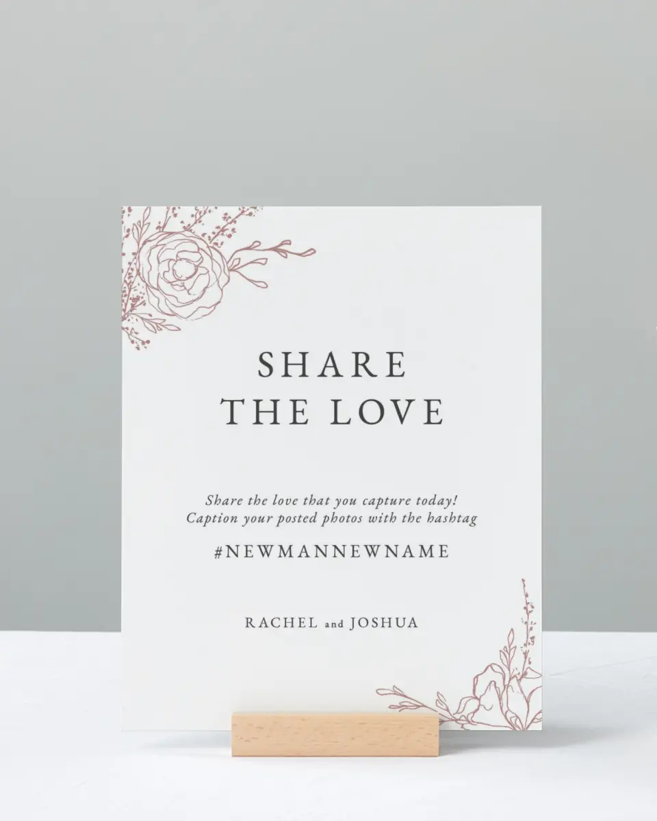 This is a 8" x 10" Share the Love Sign called Blooming Rose printed in full color