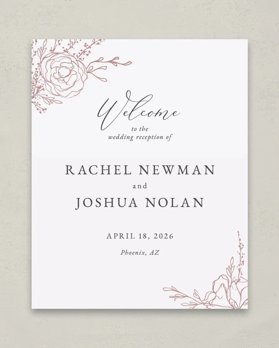 This is a 8" x 10" Welcome Sign called Blooming Rose printed in full color