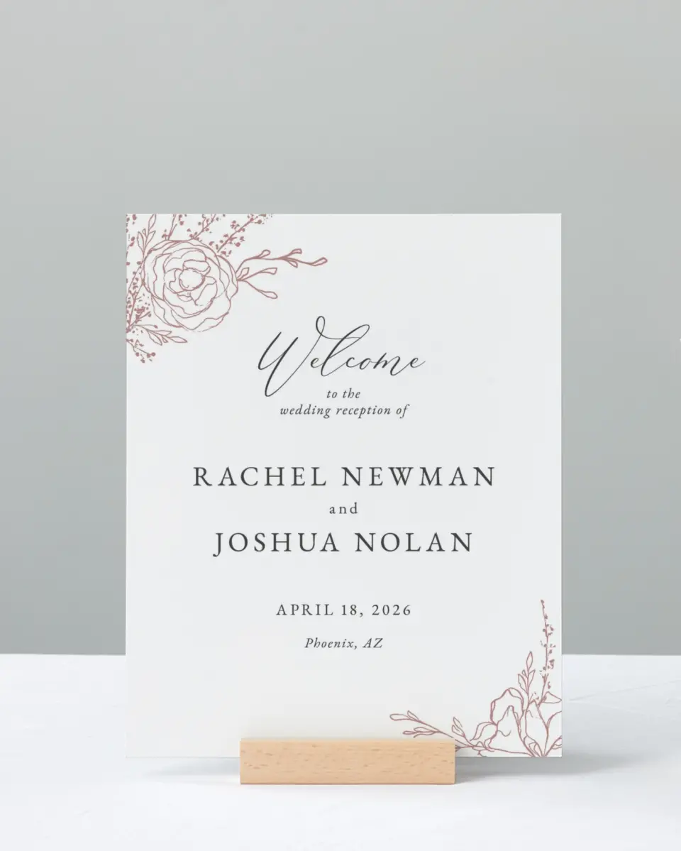 This is a 8" x 10" Welcome Sign called Blooming Rose printed in full color