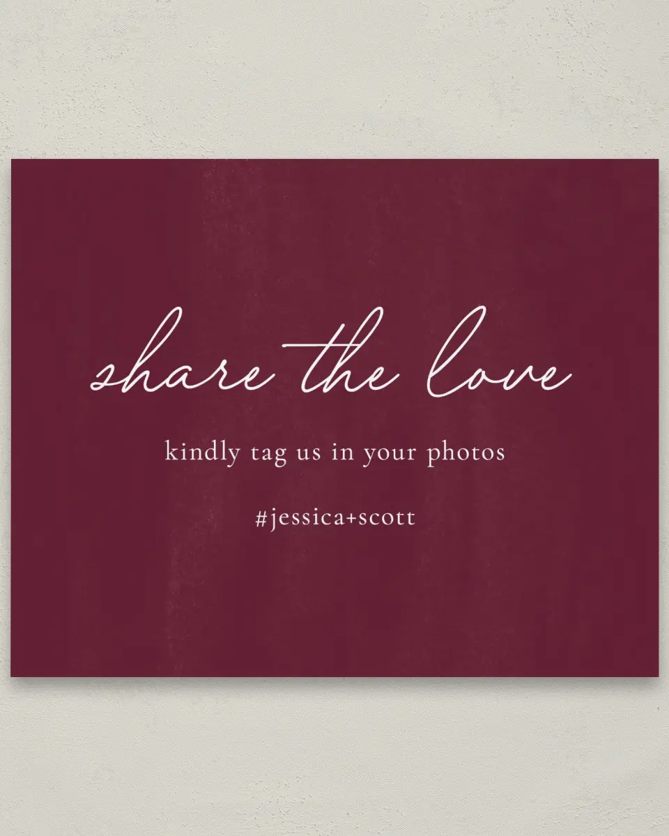 This is a 8" x 10" Share the Love Sign called Floral Touch printed in full color with Silver foil