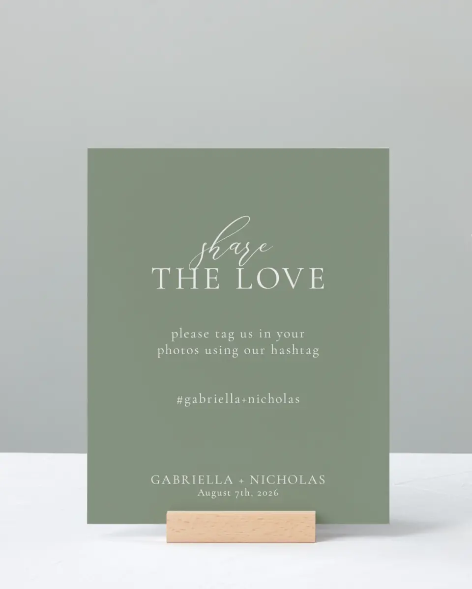 This is a 8" x 10" Share the Love Sign called Minimalist Type printed in full color