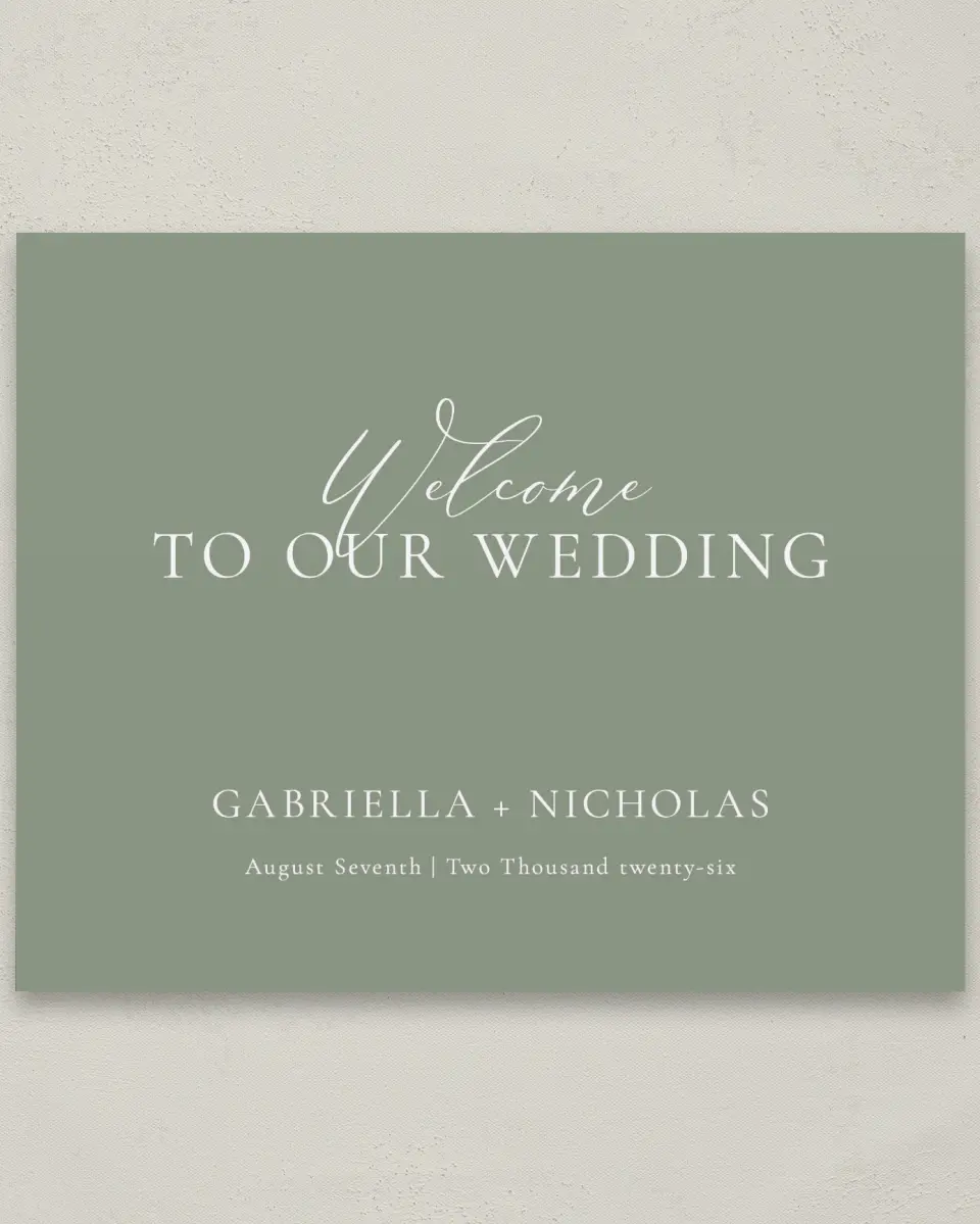 This is a 8" x 10" Welcome Sign called Minimalist Type printed in full color