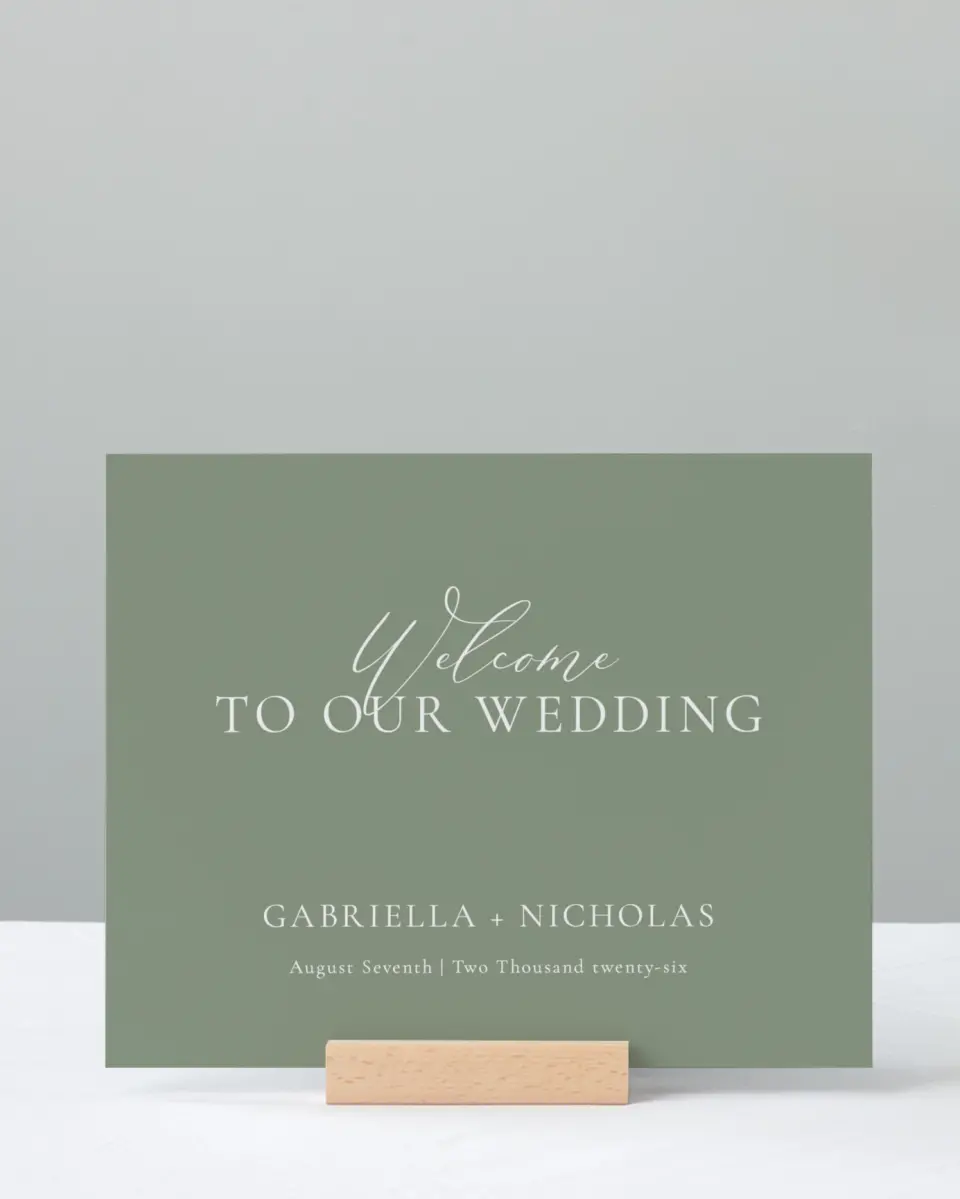 This is a 8" x 10" Welcome Sign called Minimalist Type printed in full color