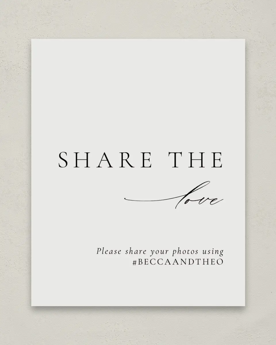 This is a 8" x 10" Share the Love Sign called Simply Elegant printed in full color with Silver foil