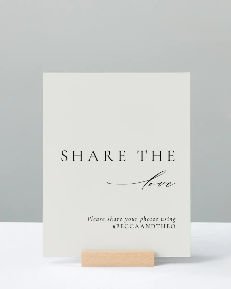 This is a 8" x 10" Share the Love Sign called Simply Elegant printed in full color