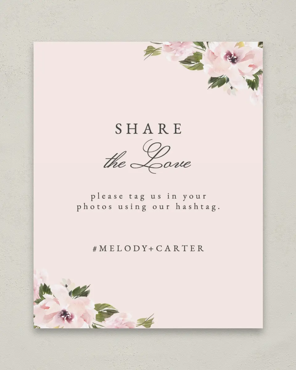 This is a 8" x 10" Share the Love Sign called Sweet Floral printed in full color with Silver foil