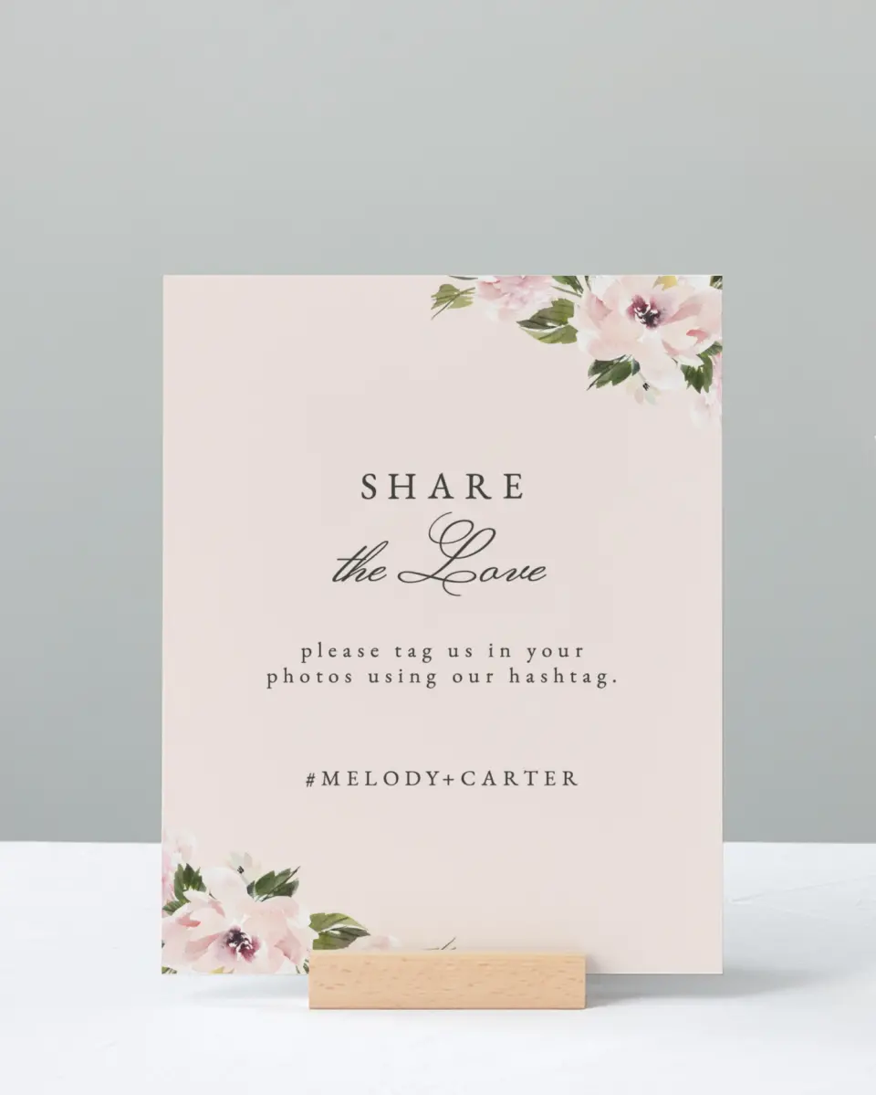 This is a 8" x 10" Share the Love Sign called Sweet Floral printed in full color