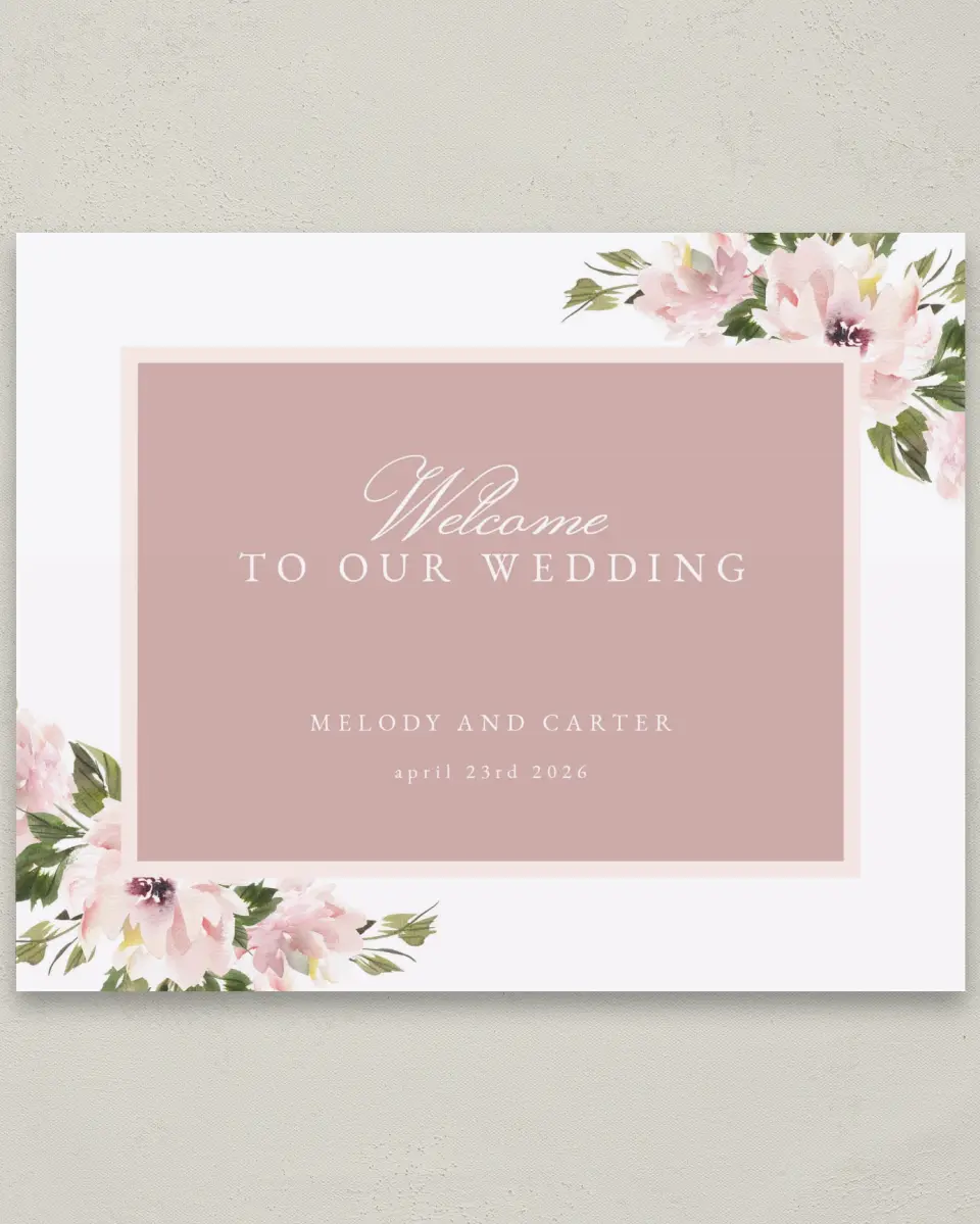 This is a 8" x 10" Welcome Sign called Sweet Floral printed in full color