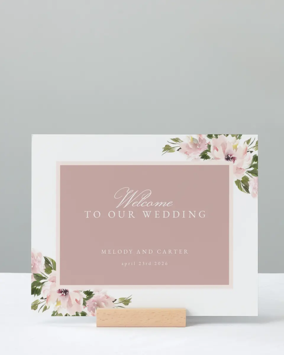 This is a 8" x 10" Welcome Sign called Sweet Floral printed in full color
