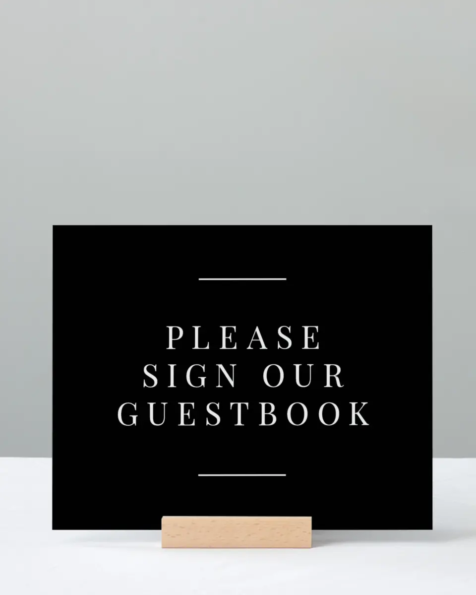 This is a 8" x 10" Guest Book Sign called Pure Devotion printed in full color