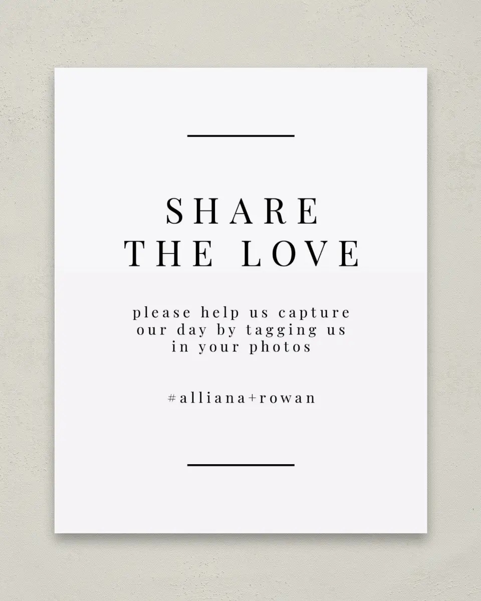 This is a 8" x 10" Share the Love Sign called Pure Devotion printed in full color with Silver foil