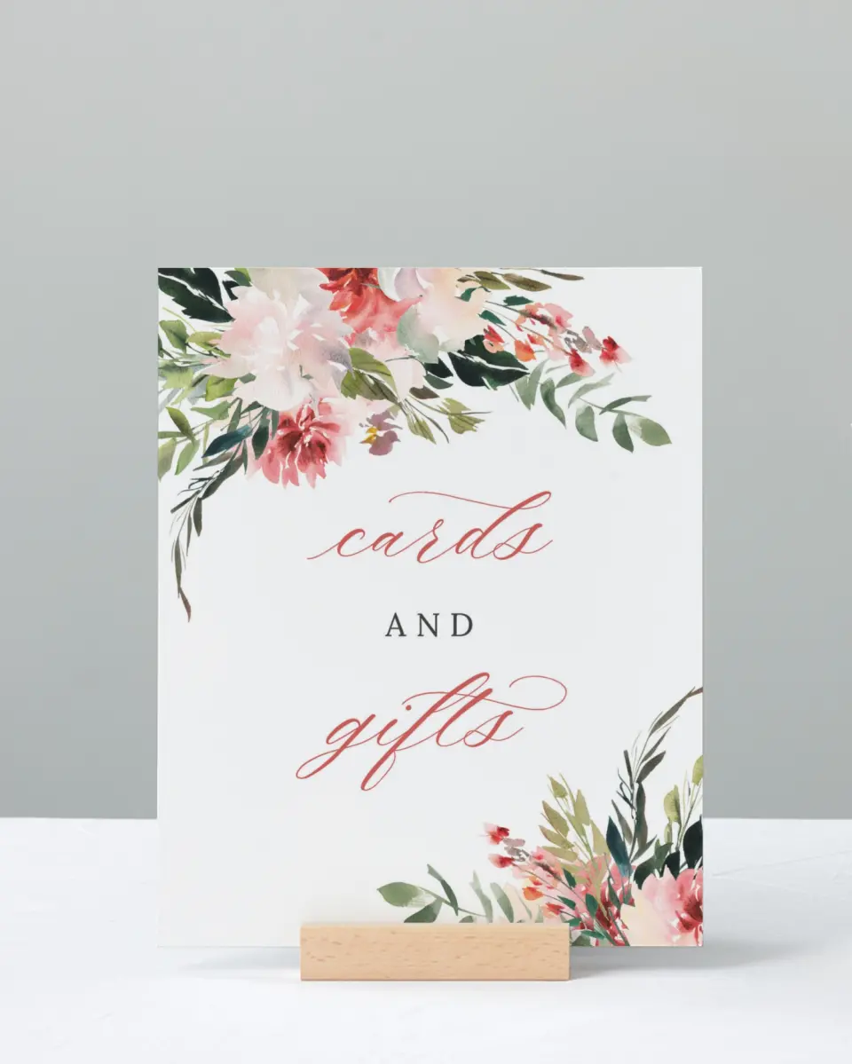 This is a 8" x 10" Cards & Gifts Sign called Blooming Brunch printed in full color