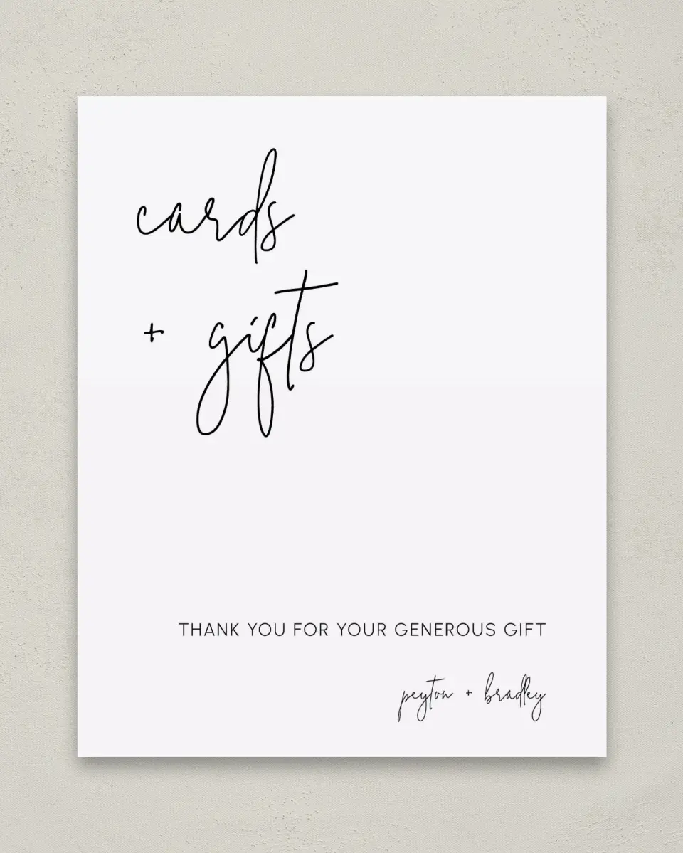 This is a 8" x 10" Cards & Gifts Sign called Mod Aesthetic printed in full color