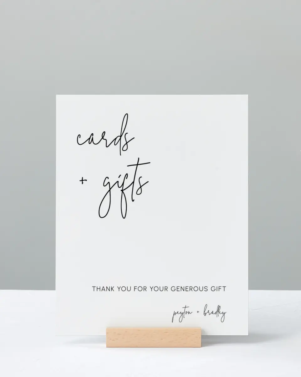 This is a 8" x 10" Cards & Gifts Sign called Mod Aesthetic printed in full color
