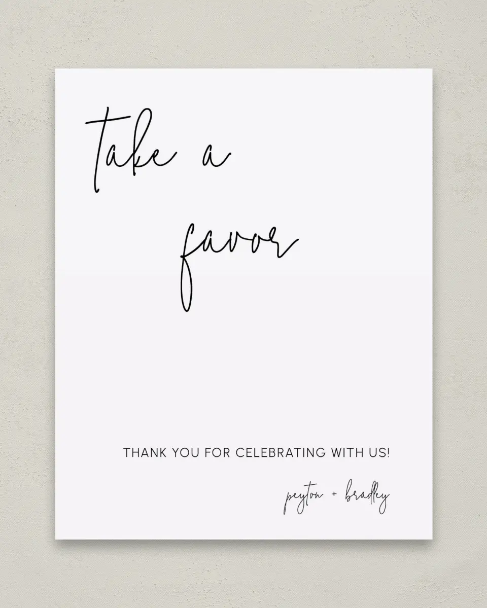 This is a 8" x 10" Favor Sign called Mod Aesthetic printed in full color with Gold foil