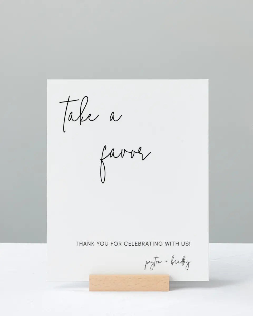 This is a 8" x 10" Favor Sign called Mod Aesthetic printed in full color