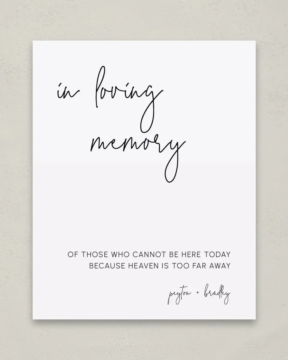 This is a 8" x 10" Loving Memory Sign called Mod Aesthetic printed in full color