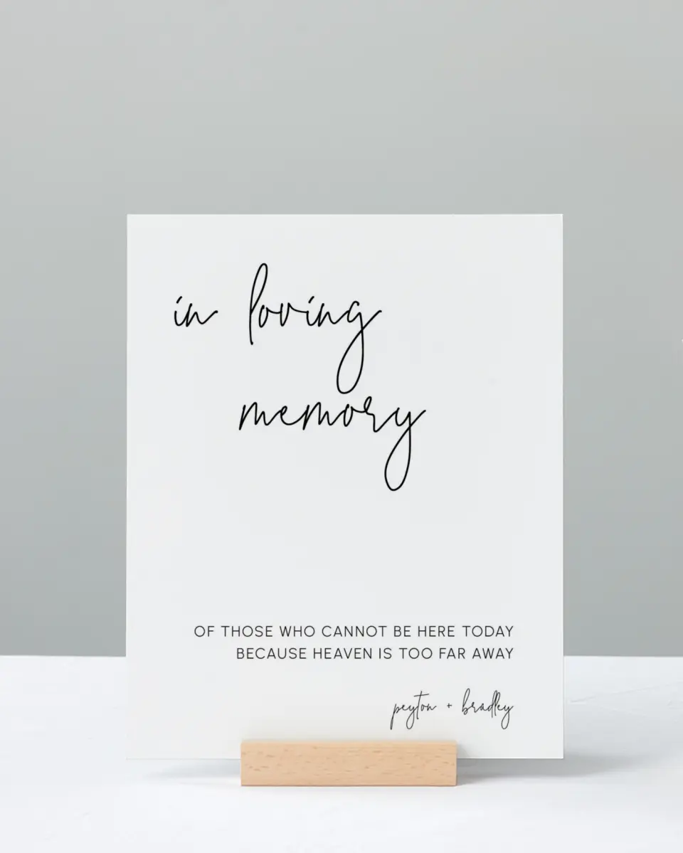 This is a 8" x 10" Loving Memory Sign called Mod Aesthetic printed in full color