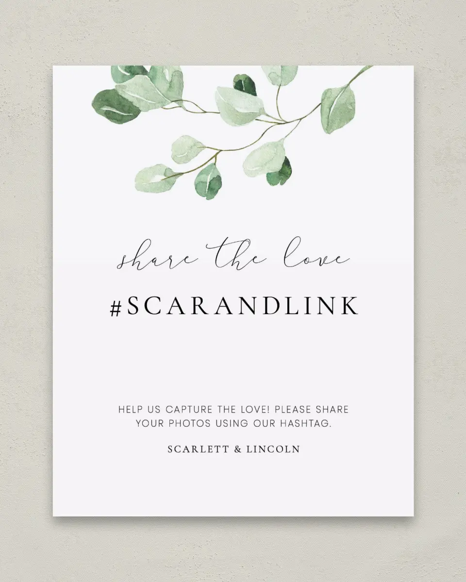 This is a 8" x 10" Share the Love Sign called Sweet Greenery printed in full color with Silver foil