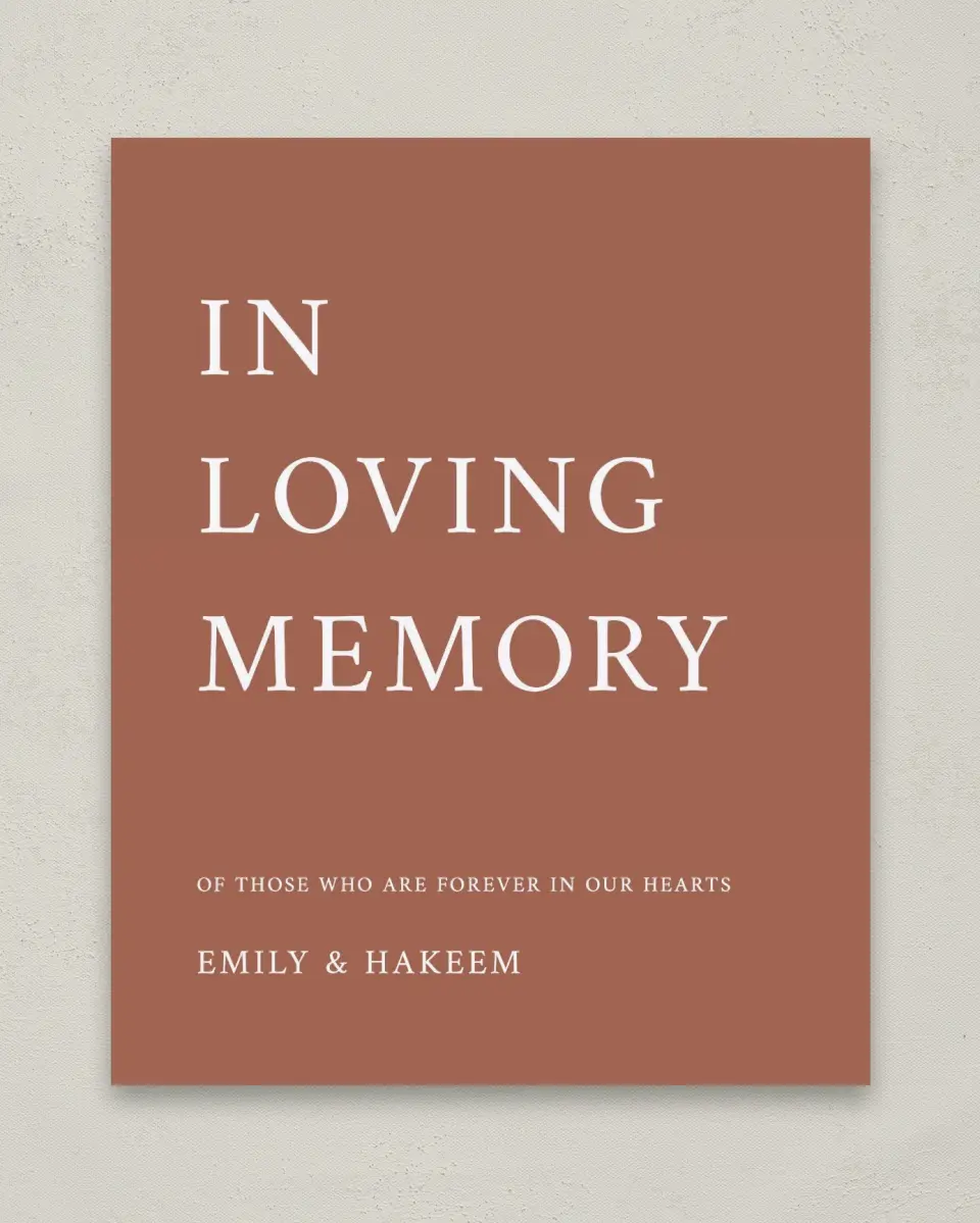 This is a 8" x 10" Loving Memory Sign called Timeless Truth printed in full color