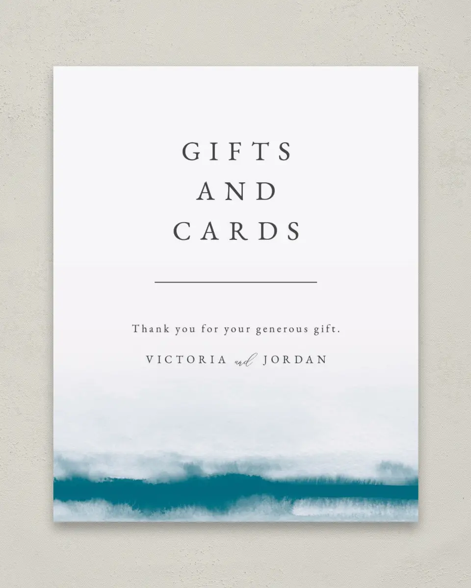 This is a 8" x 10" Cards & Gifts Sign called Shore Impression printed in full color