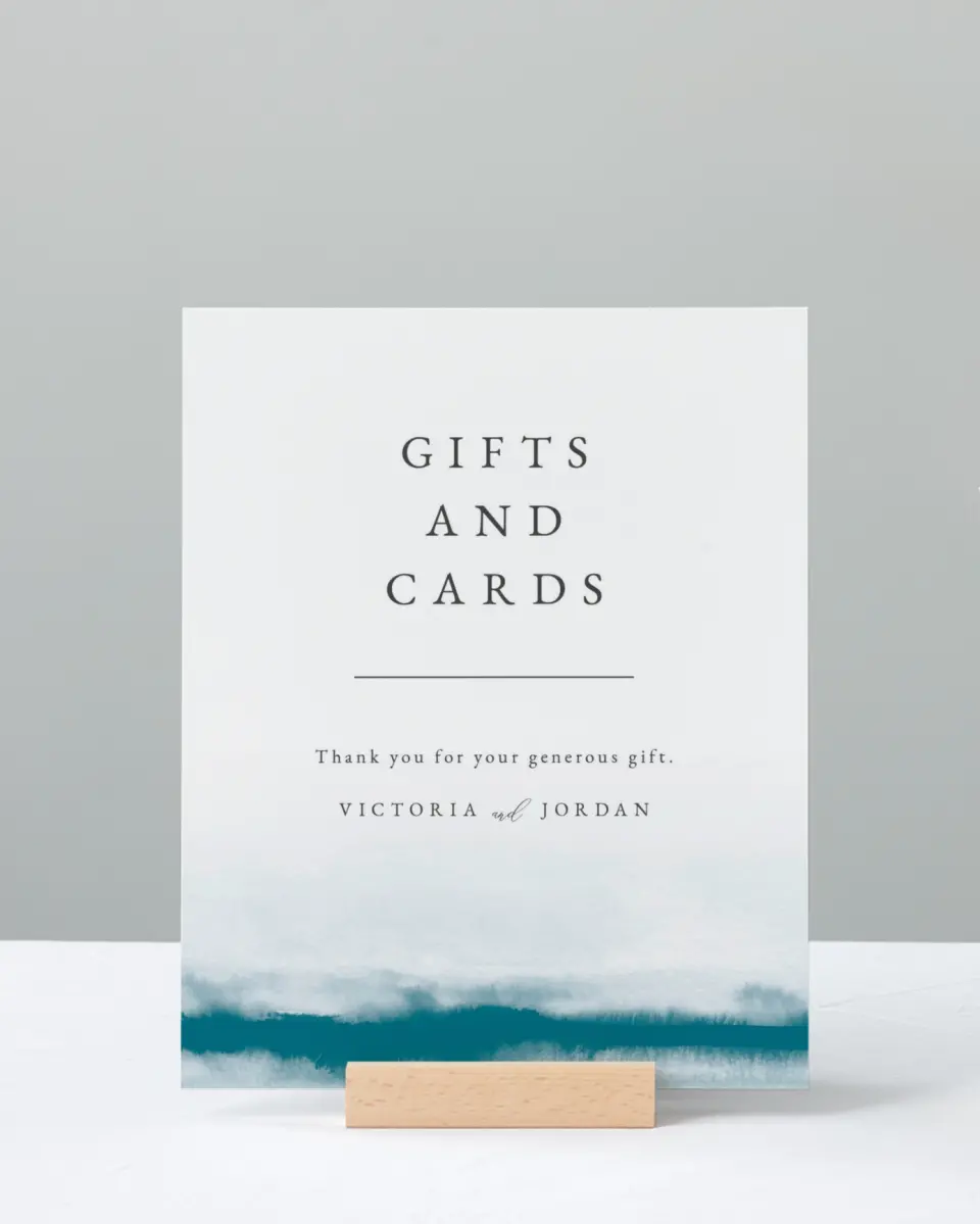 This is a 8" x 10" Cards & Gifts Sign called Shore Impression printed in full color