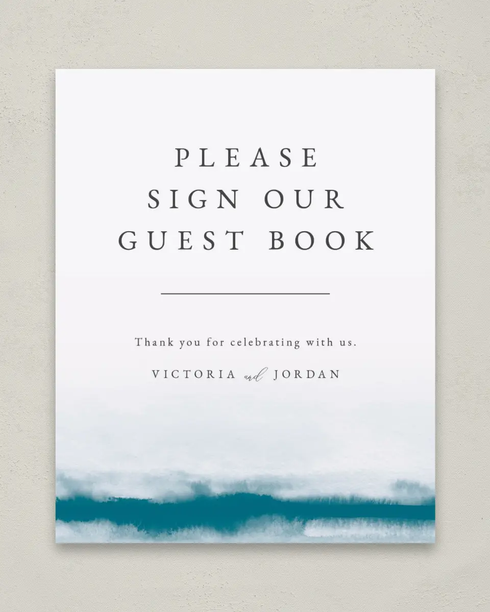 This is a 8" x 10" Guest Book Sign called Shore Impression printed in full color
