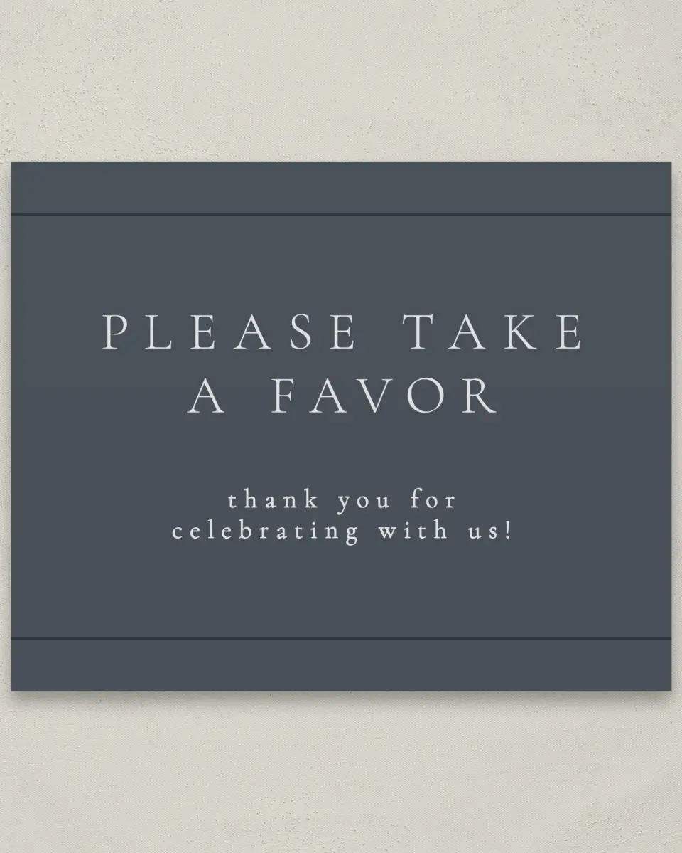 This is a 8" x 10" Favor Sign called Subtle Wreath printed in full color