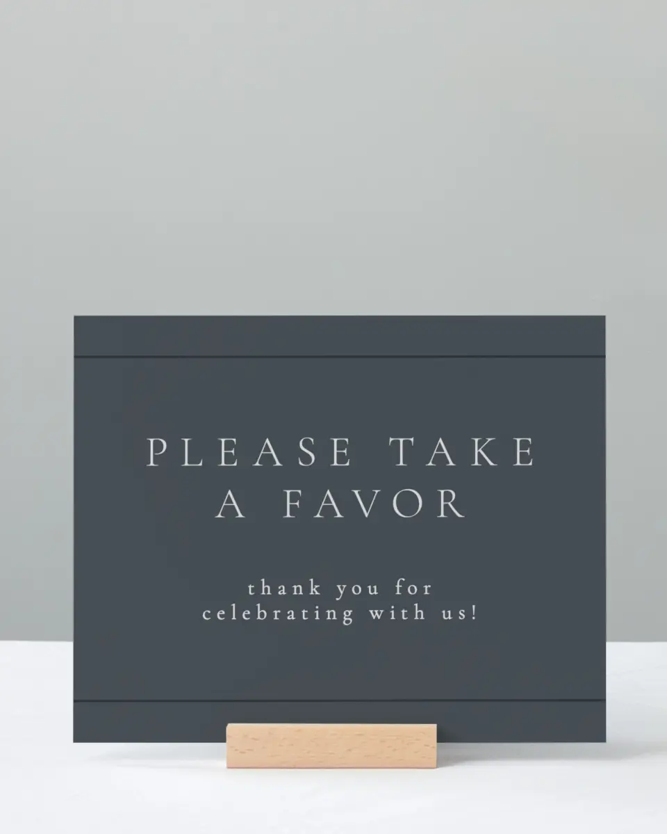 This is a 8" x 10" Favor Sign called Subtle Wreath printed in full color