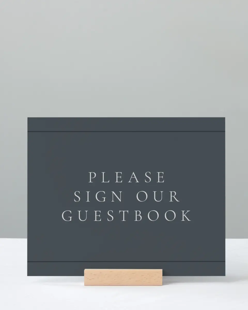 This is a 8" x 10" Guest Book Sign called Subtle Wreath printed in full color