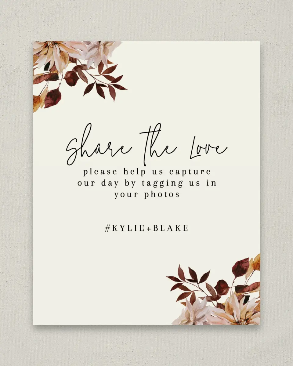 This is a 8" x 10" Share the Love Sign called Country Blooms printed in full color with Silver foil