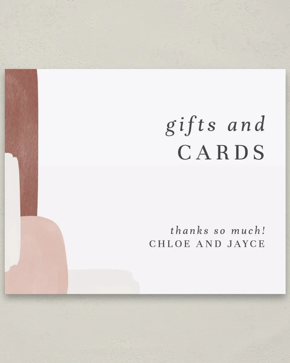 This is a 8" x 10" Cards & Gifts Sign called Mod Paint printed in full color