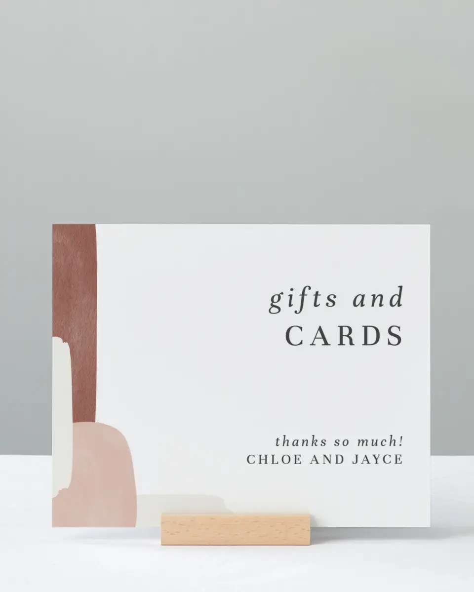 This is a 8" x 10" Cards & Gifts Sign called Mod Paint printed in full color