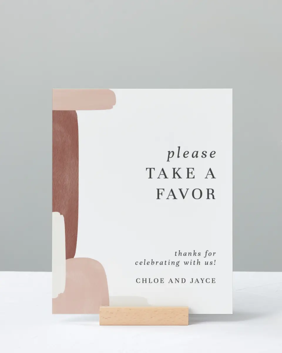 This is a 8" x 10" Favor Sign called Mod Paint printed in full color