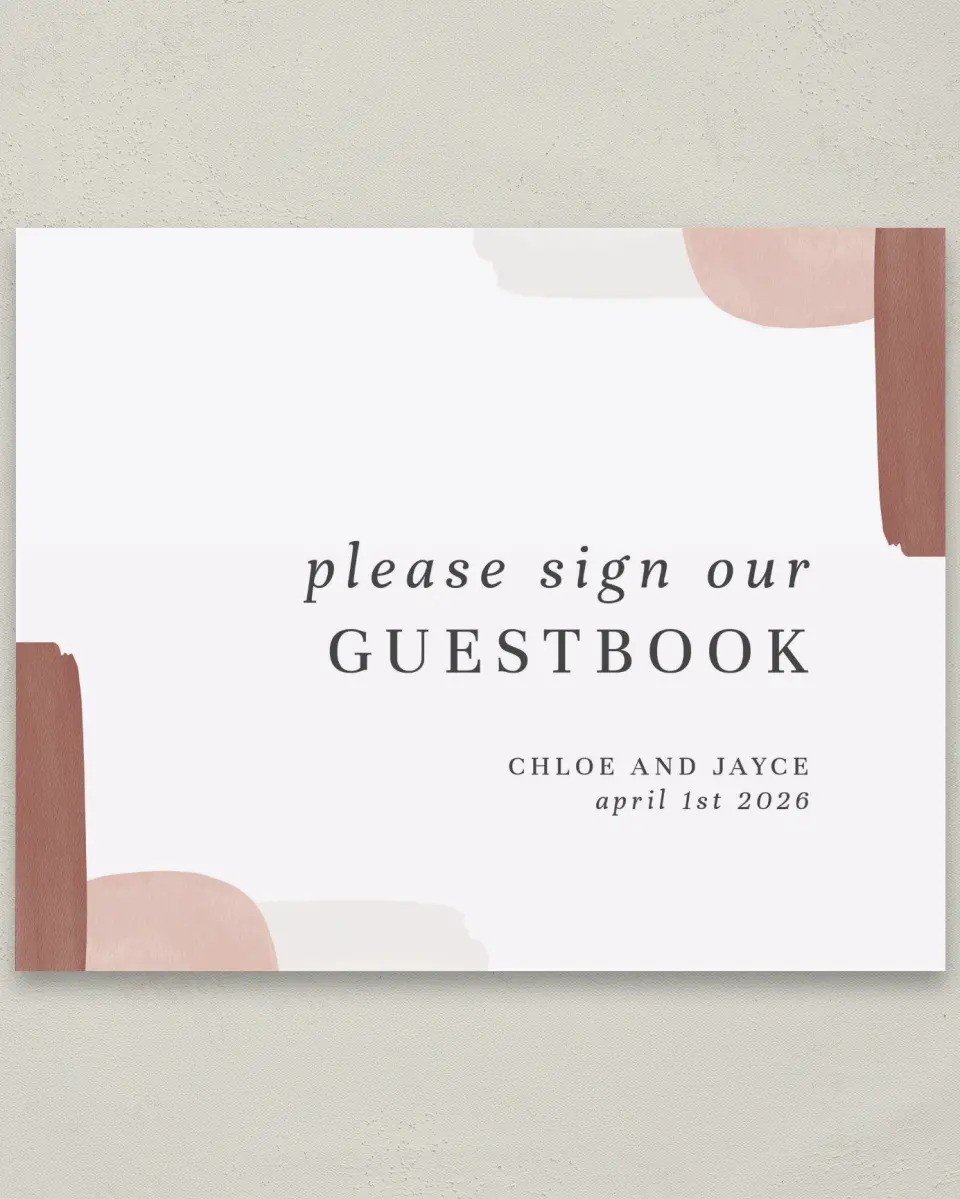 This is a 8" x 10" Guest Book Sign called Mod Paint printed in full color