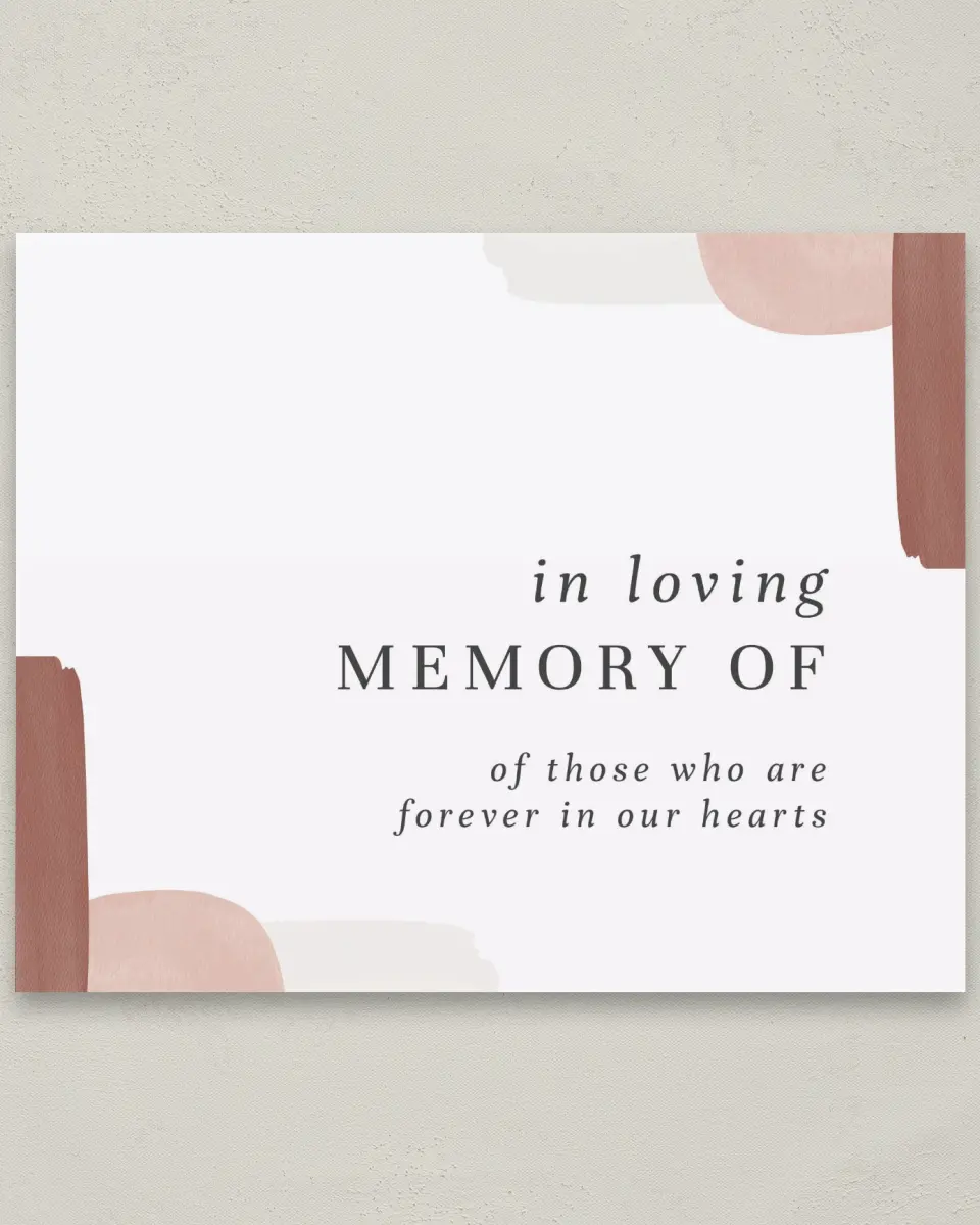This is a 8" x 10" Loving Memory Sign called Mod Paint printed in full color