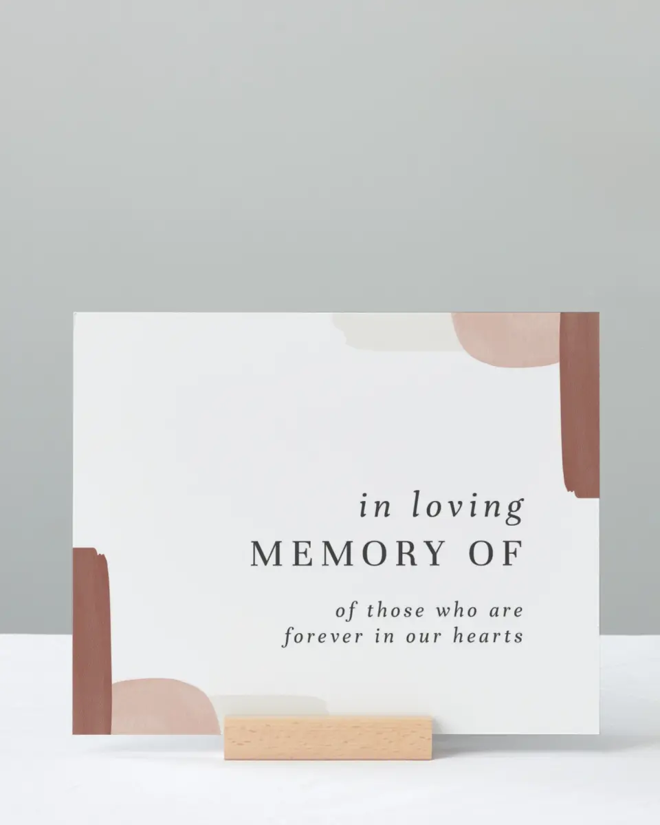 This is a 8" x 10" Loving Memory Sign called Mod Paint printed in full color