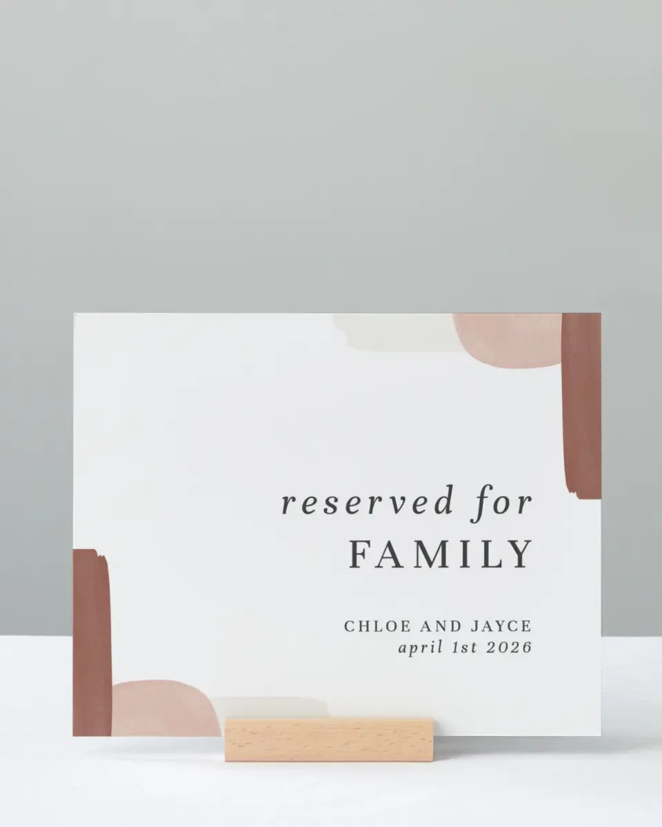 This is a 8" x 10" Reserved Seating Sign called Mod Paint printed in full color