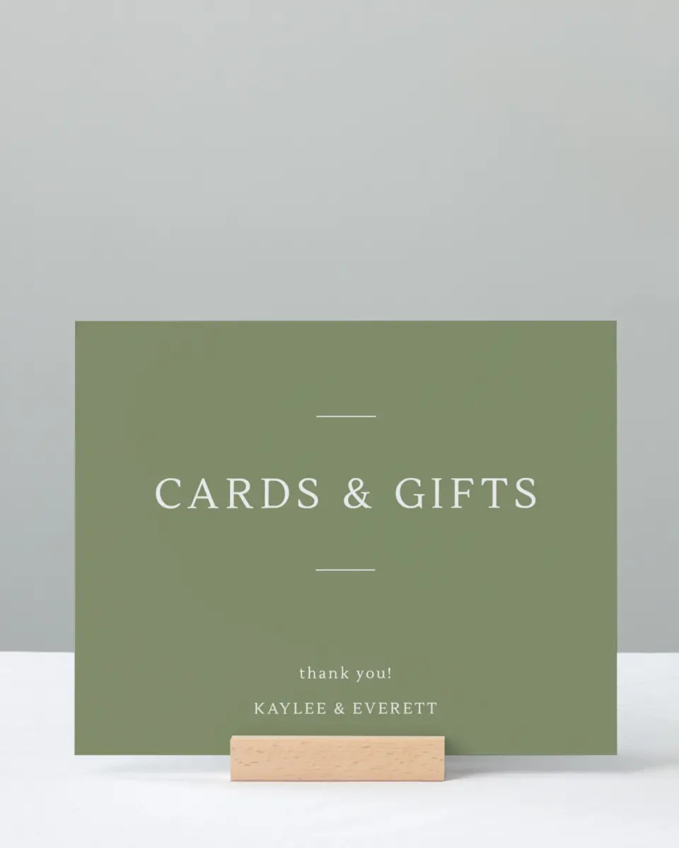 This is a 8" x 10" Cards & Gifts Sign called Serene Flora printed in full color with Gold foil