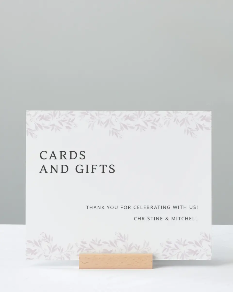 This is a 8" x 10" Cards & Gifts Sign called Lush Leaves printed in full color