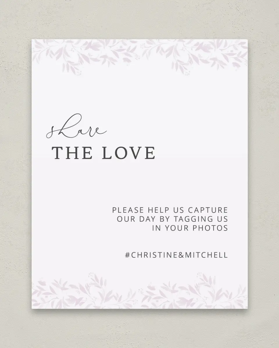 This is a 8" x 10" Share the Love Sign called Lush Leaves printed in full color with Silver foil
