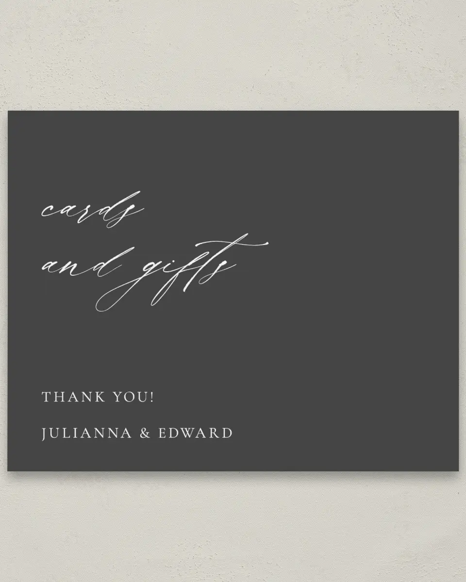 This is a 8" x 10" Cards & Gifts Sign called Distinct Lines printed in full color
