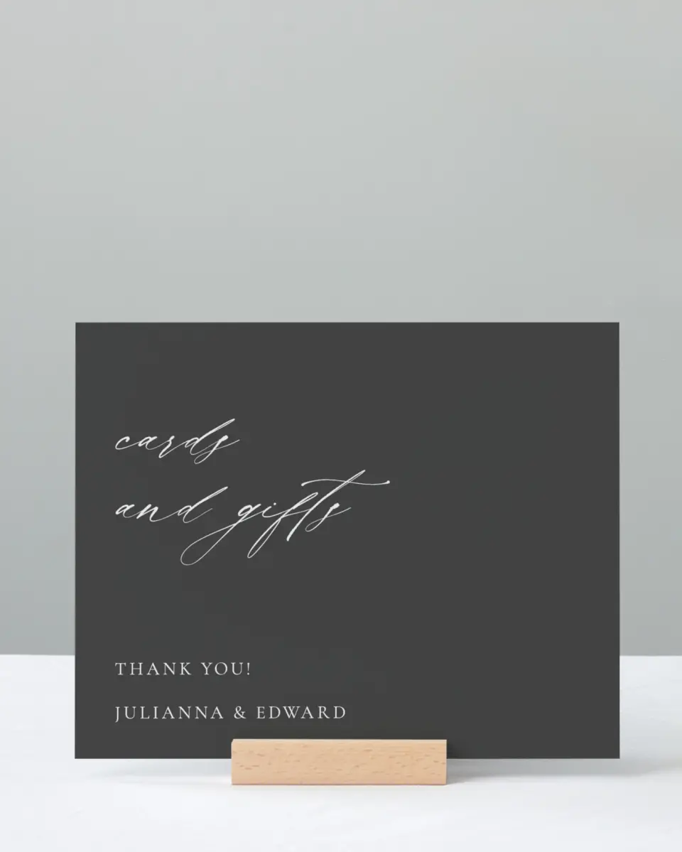 This is a 8" x 10" Cards & Gifts Sign called Distinct Lines printed in full color