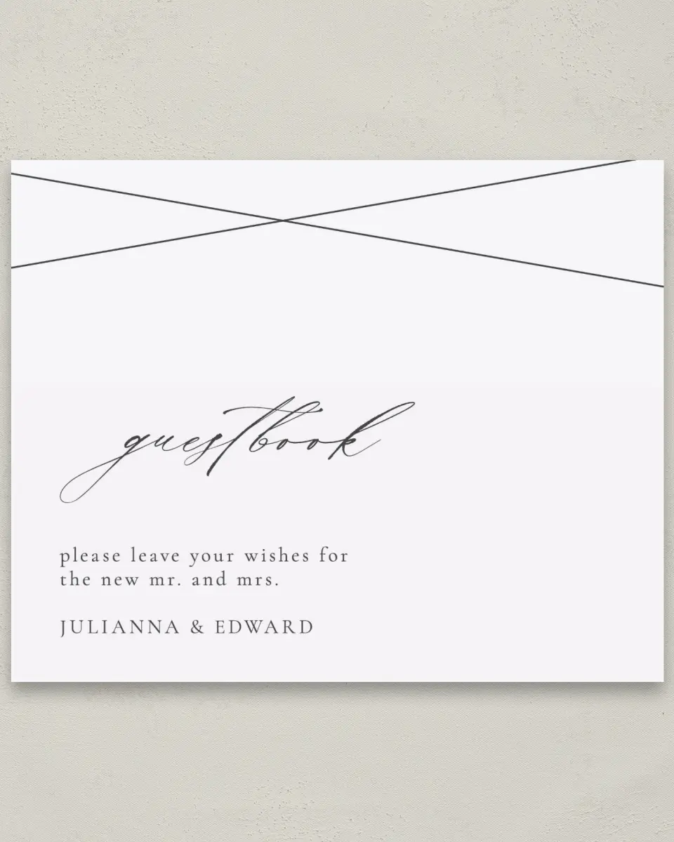 This is a 8" x 10" Guest Book Sign called Distinct Lines printed in full color