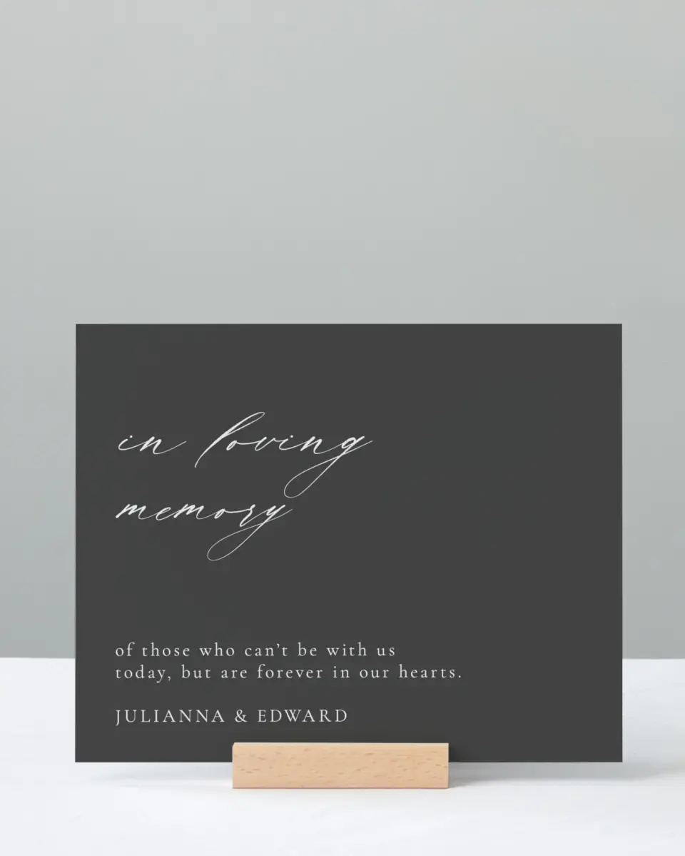 This is a 8" x 10" Loving Memory Sign called Distinct Lines printed in full color
